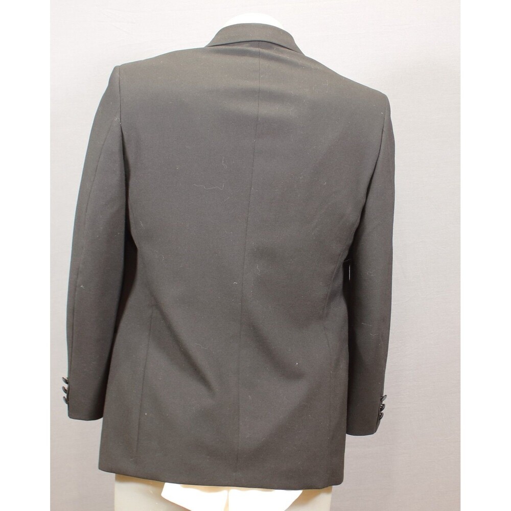 Vintage Kuppenheimer Tuxedo 2 pc Suit Mens Black Solid Wool 1 Btn 42R 36" Waist - Picture 8 of 12